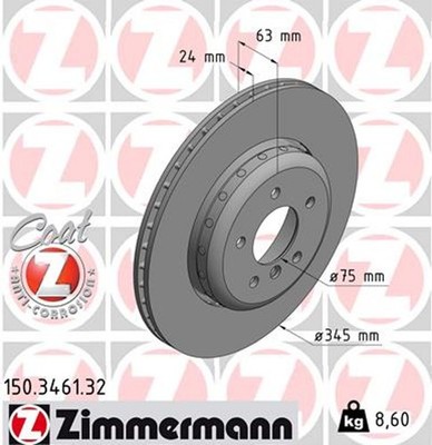 2x ZIMMERMANN Bremsscheibe FORMULA F 150.3461.32 für E64 E63 BMW E61 E60 5er 6er