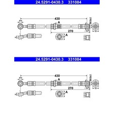 2X ATE BREMSSCHLÄUCHE VORNE PASSEND FÜR OPEL AGILA LINKS+RECHTS