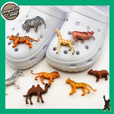 3D Zoo Animal Shoe Charms, FFits Croc-style shoes, Lions Tigers Giraffe Lot