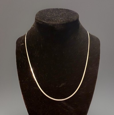 .925 Sterling Silver Serpentine Necklace 18 Inch Chain Marked 925 New with Box