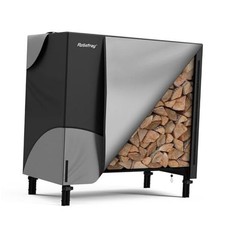  4ft Firewood Rack Cover,Heavy Duty 600D Wood 4FT(Cover Only) Petal Blackgrey