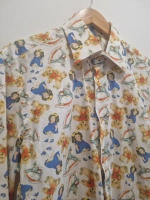 Coton Doux Herren Button Down Hemd mit Teddies & Puppendesign Größe 40 UK Medium 