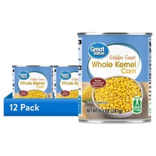 Great Value Golden Sweet Whole Kernel Corn, 8.5 oz (12-Pack)