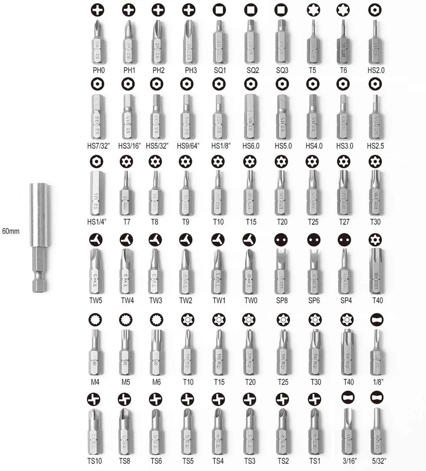 Security Screwdriver Bit Set, 61-Piece - Image 4 of 4