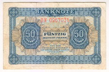 1948 Germany 50 Deutsche Pfennig 0967031 Paper Money Banknotes Currency