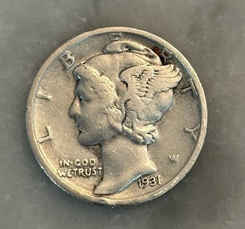 1931-S Mercury Dime - VF - Very Fine - 90% Silver