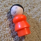 Fisher-Price Little People Girl Red Body Black Hair Vintage Toy 1963-1996