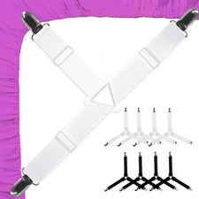 8 Bed Sheet Holder Straps, Adjustable Straps Holders, Fitted Sheet... 