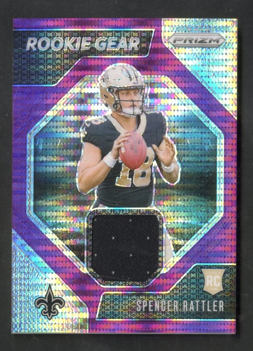 Spencer Rattler Panini Prizm Rookie Gear #RGSRR Purple Pulsar