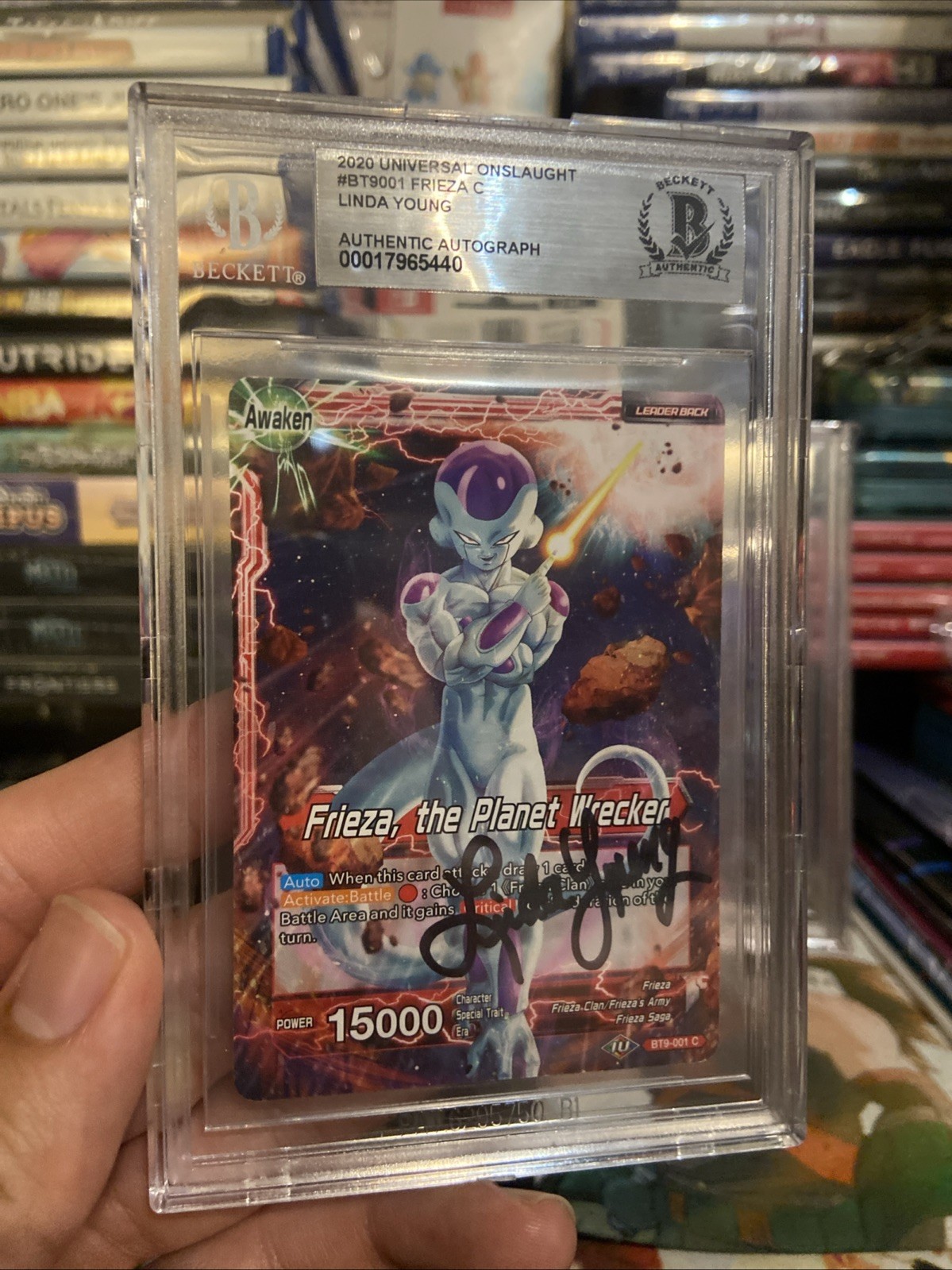Frieza Signed Dbz Card Psa Linda Young Auto Dragon Ball Z  view 3
