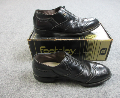 Vintage FootJoy Classics Golf Shoes 9.5D Black Calfskin 