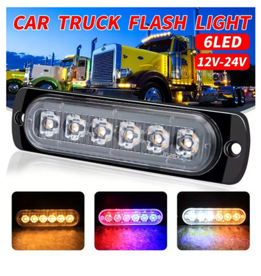 6 LED Auto Stroboskop Gitter Lichter Bergung Blinken Gefahr Warnung LKW Polizei 12V