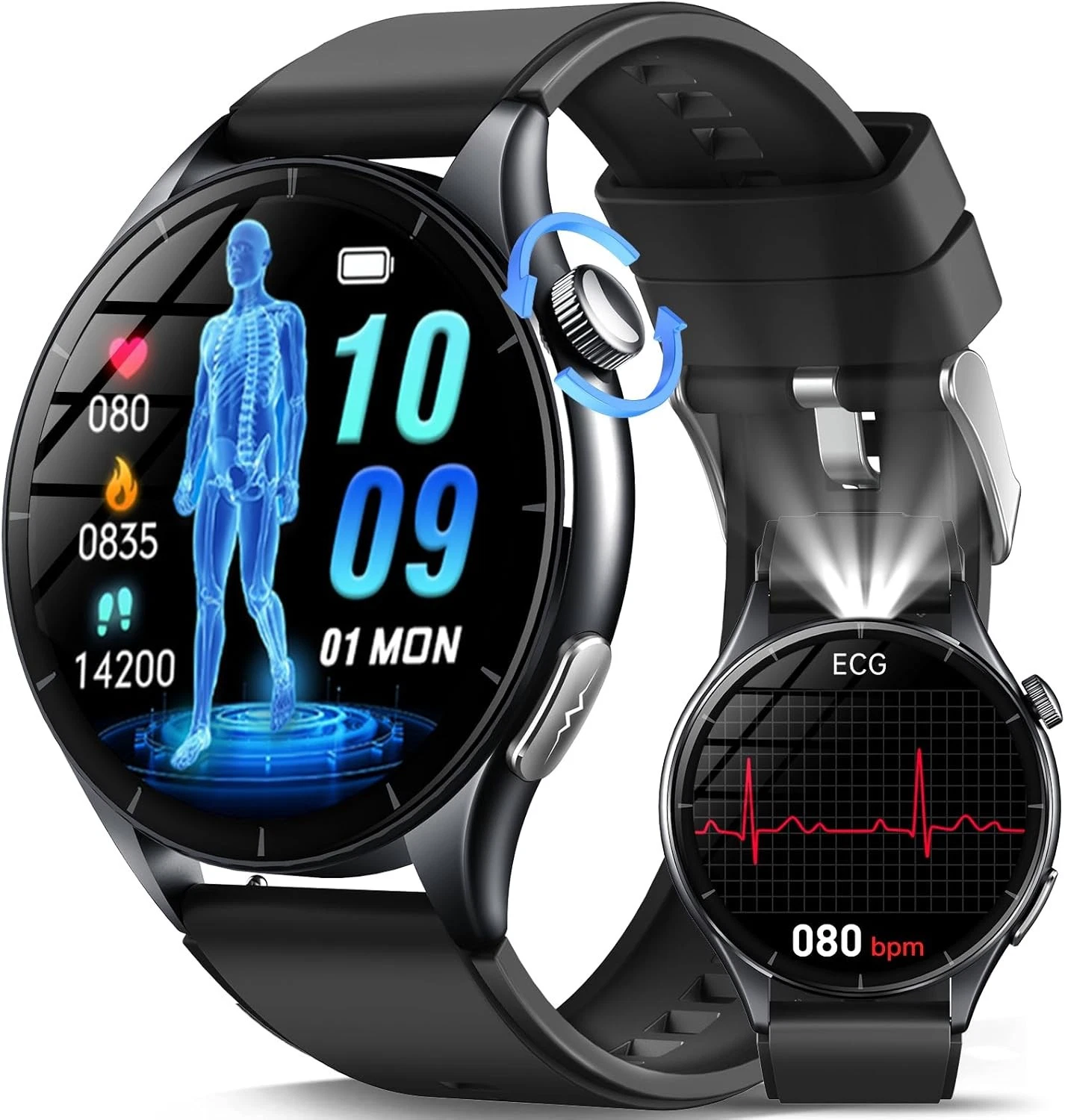 Smart Watch Men Women with Phone Function Wristwatch for iOS Android Outdoor