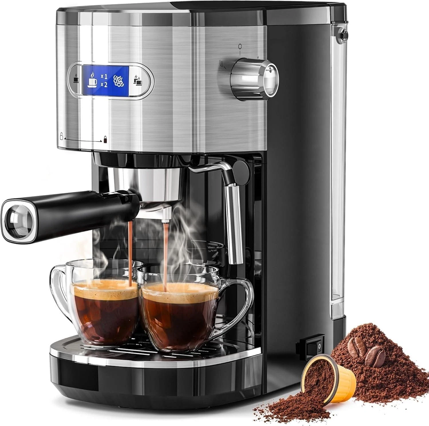 20-Bar Espresso Machines,Semi-Automatic Espresso Machines with Milk Frother