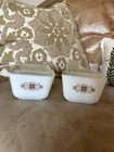 Pair Pyrex Town & Country 1.5 Cup Refrigerator Dish With Lid Vintage Set Of 2