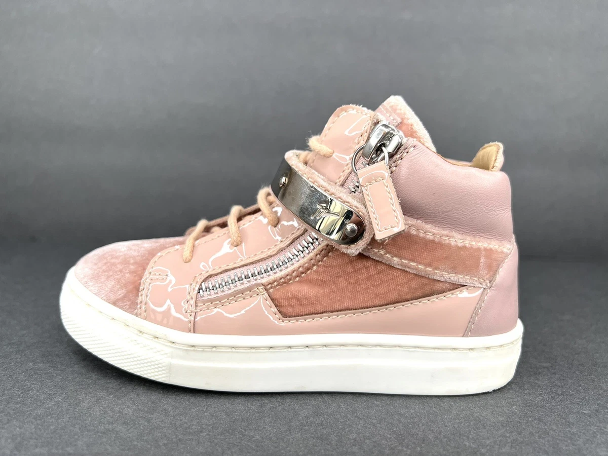 Giuseppe Zanotti high top girl velvet leather sneakers Size 25 | eBay