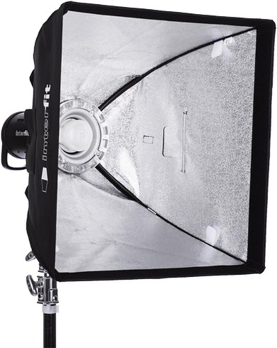 Softbox profesional cuadrado/rectangular Interfit rejilla de panal interior plateado - Imagen 3 de 25