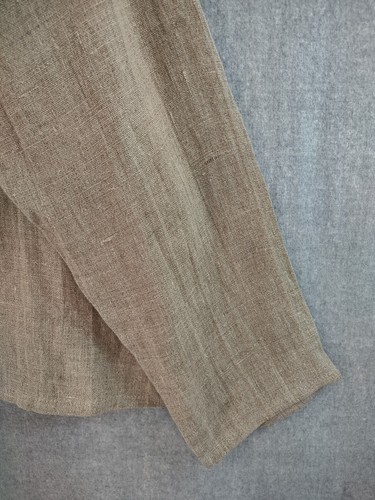Coldwater Creek Top Womens Large 100% Linen Lagenlook Button Tunic Point Collar - Picture 8 of 17