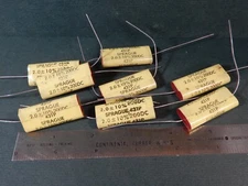 Sprague 431P Capacitor Lot (8) 2uf 200V Film Capacitors Sample = 2.13uf