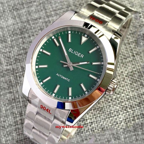 Reloj automático para hombre 36 mm BLIGER verde esfera negra cristal de zafiro NH35A PT5000 - Imagen 12 de 25