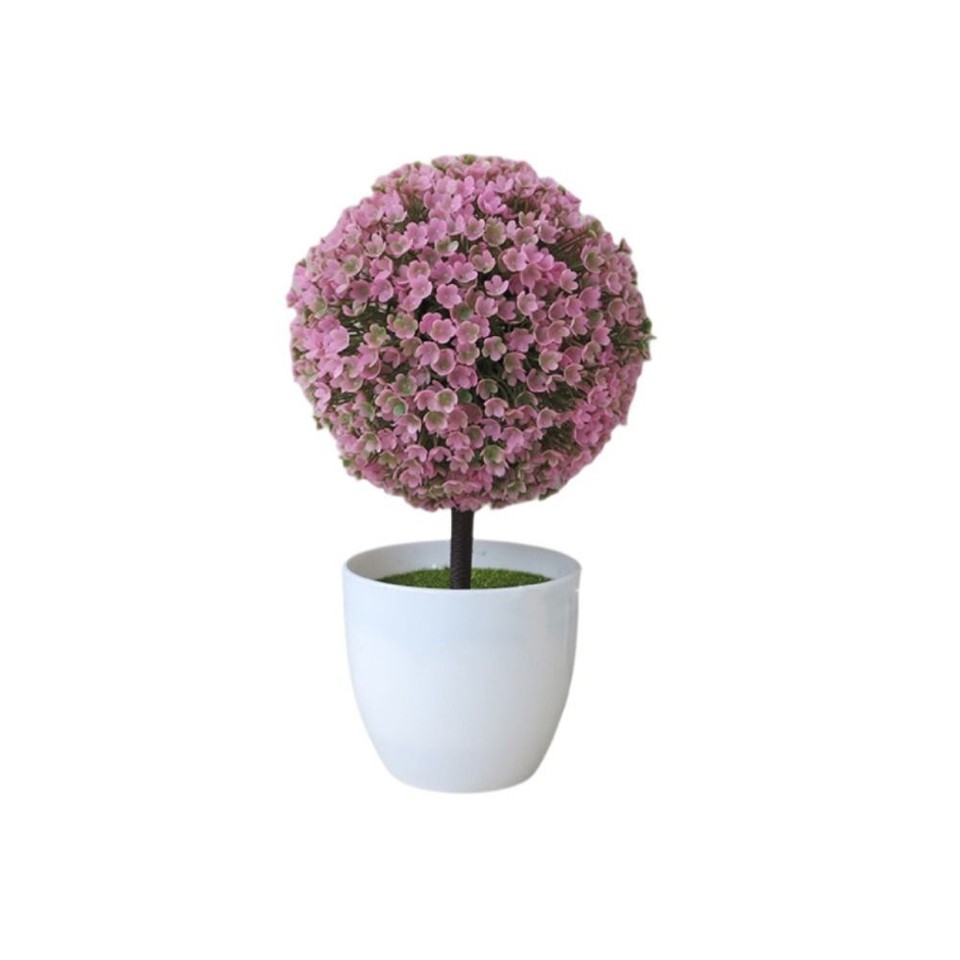 Simulation Bonsai Potted Ornaments Artificial Grass Ball Home Garden