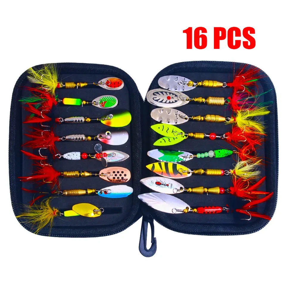 16PCS Kinds of Fishing Lures Crankbaits Hooks Minnow Baits Bass Tackle Crank Set - Image 3 of 4