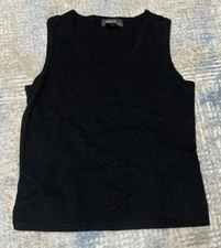 George Designs by Mark Eisen Sz 16W Black Sleeveless Top Silk Rayon Cotton