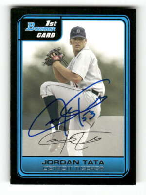 2006 Bowman Prospects B62 Jordan Tata signed auto autograph  BXCP33
