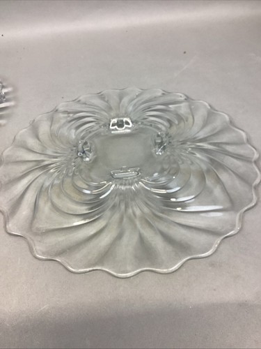 Set Of 3 Decorative Glass Serving Platters Trays Plates - Vintage - Picture 12 of 24