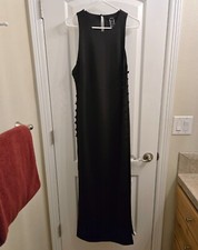 NWT - gorgeous Forever 21 black maxi dress with button sides - size L