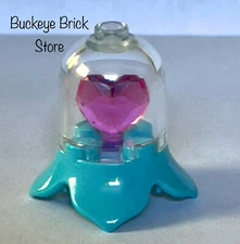 NEW Lego JEWEL PINK HEART w/ Azure DISPLAY CASE - Princess GEM Crystal Brand NEW