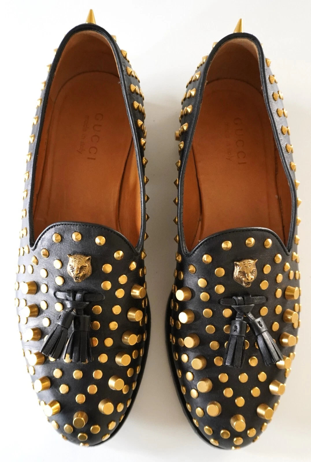 MOCASSINS HOMMES GUCCI NOIR CLOUTÉ TAILLE 9/US 9,5