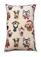 Beautiful Handmade Christmas Dogs Accent - Throw Pillow 14 x 10