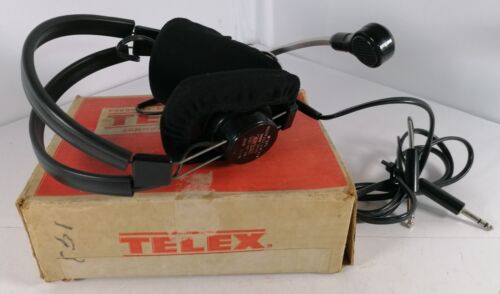 Cuffie auricolari vintage modello Telex MRB 600 pilota microfono - con scatola - Foto 13 di 13