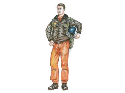 Plus Model 1/48 F-106 Delta Dart Pilot Standing Holding Flight Helmet AL4095