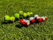 Raupe 2er-SET MEDUSA Metallfigur Gartenfigur Gartendeko Deko Handarbeit