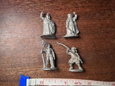 RARE Lot 4 VTG Ral Partha Dungeons Dragons Knight Soldier 70s Figure Pewter Axe
