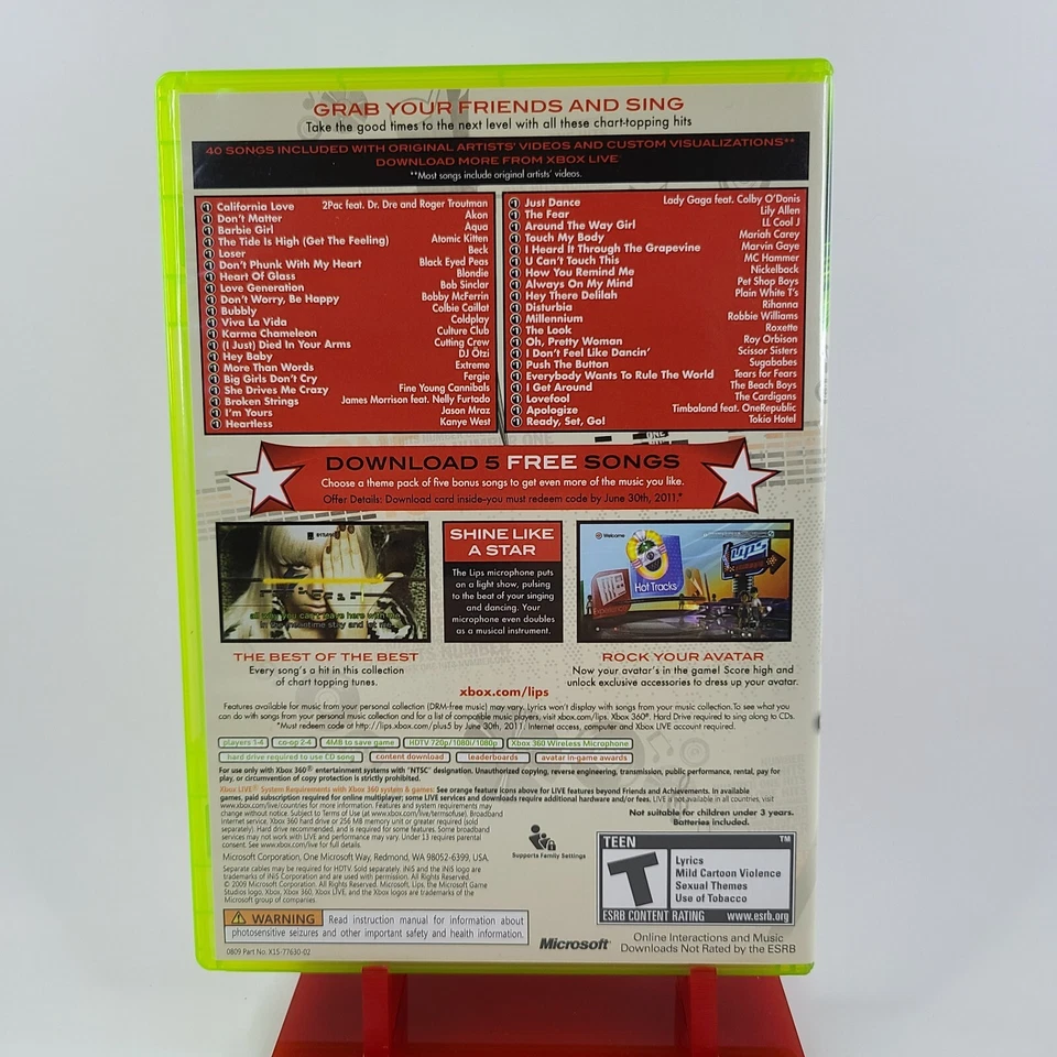 Lips: Number One Hits (Microsoft Xbox 360) Complete with Manual - Image 3 of 4