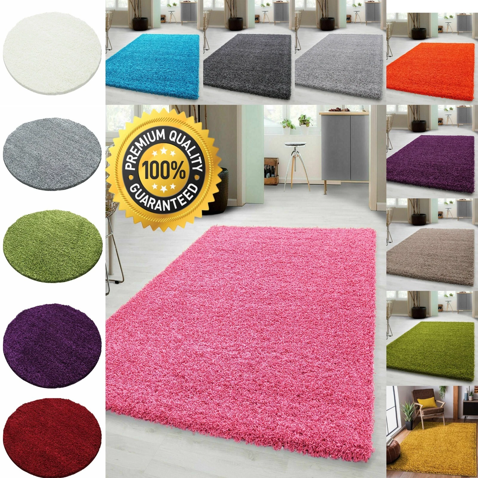 Luxury Shaggy Rug Soft Fluffy RugsCarpet for Bedroom, Living Room & Runner Mat