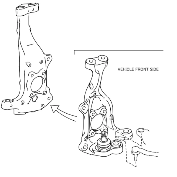 Genuine Lexus LS460 LS600h USF40L USF41L Spindle Knuckle Steering LH RH Set OEM - Изображение 4 из 4
