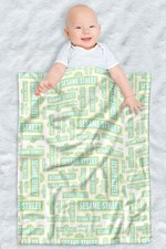 Sesame Street Fleece Baby Blanket, 30"x40", Puzzle Pattern