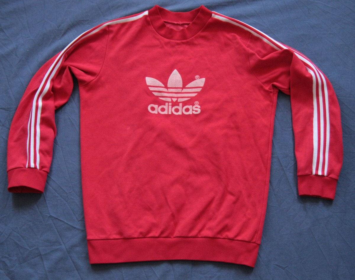 Adidas Jumper Vintage Retro Sweatshirt Oldschool Track Trefoil 80s