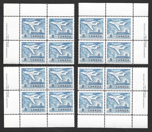 CANADA SC# 436 JET DEFINITIVE 8c MATCHED SET, MNH - 第 1/1 張圖片
