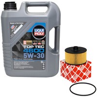 MotoröL Set 5W-30 5 Liter + ÖLfilter 100487 FüR Nissan Qashqai II Juke 1.2 Dig-T
