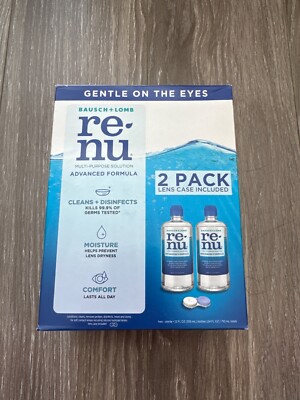 Renu Advanced Formula Multipurpose Solution, 2x 12 fl oz Bottles+Case, 2026 Date