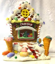 Vintage Christmas Decor Gingerbread Cookie Candy Lighted House Village Valley