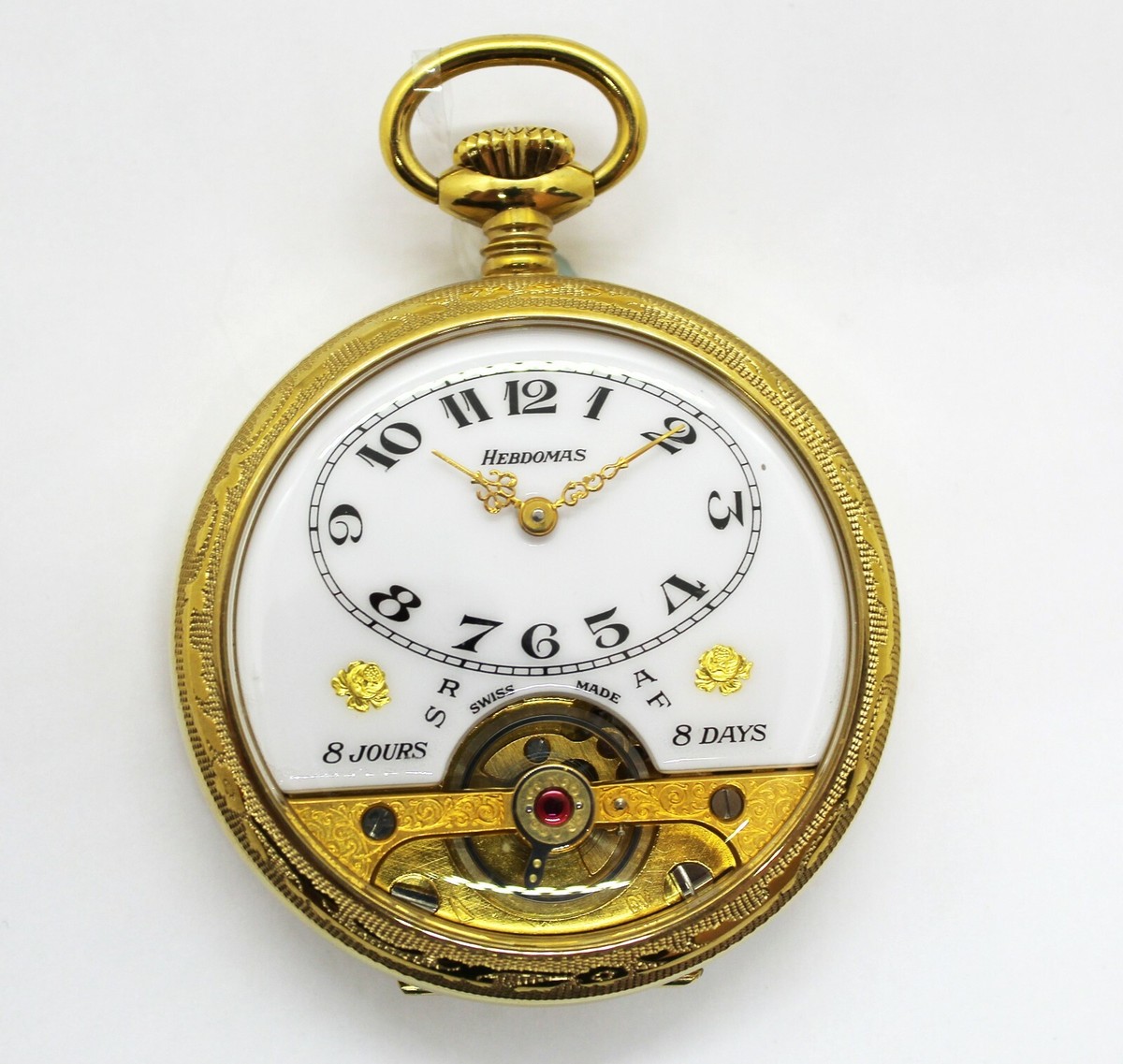 Orologio da Tasca Hebdomas Laminato Oro con Carica a Mano JOURS