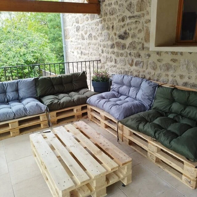 Set coussin palette exterieur confortables  coussin de canapé palette mobilier - Photo 2/4