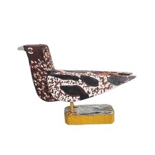 Handmade Wooden Bird Sculpture Figurine Hand Painted Carved Solid Wood Folk Art