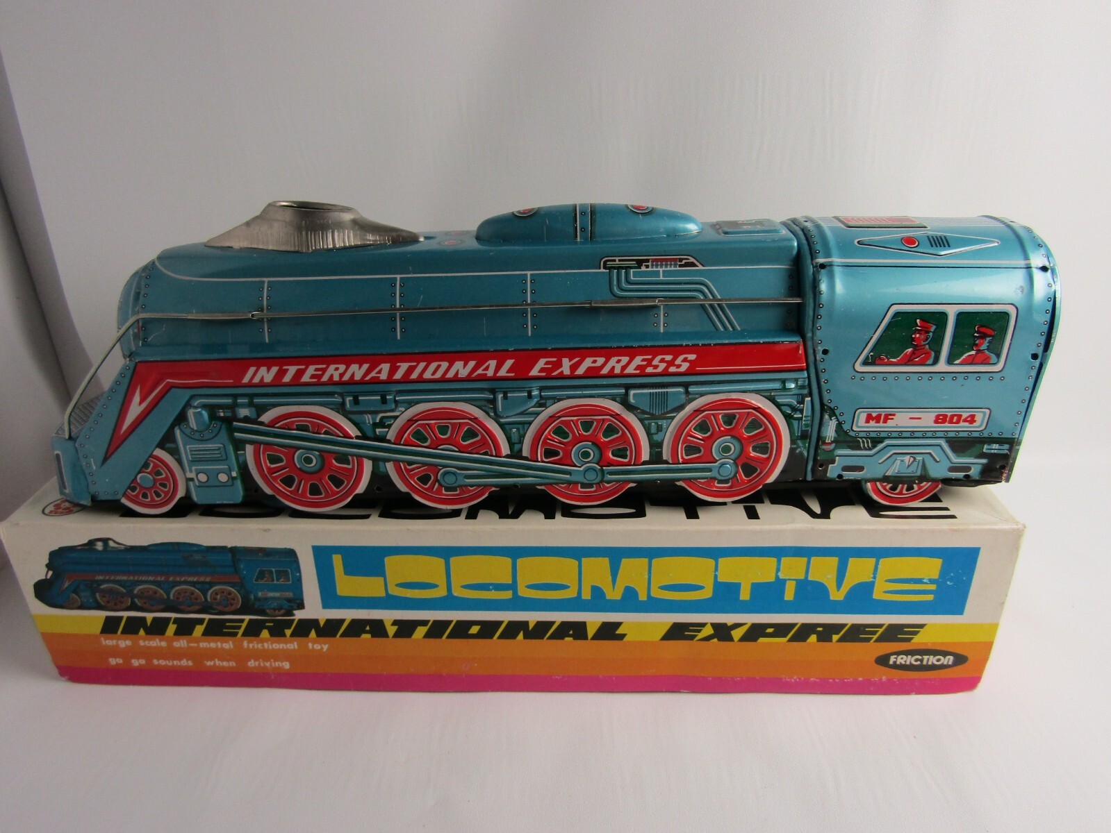 Vintage International Express Train Locomotive Friction Tin Litho Toy ...